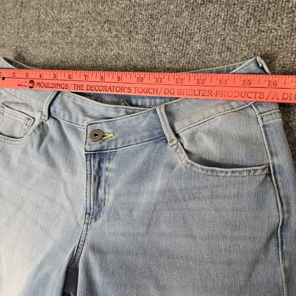 Halara Asymmetrical Wide Leg Jeans Size Medium Stretch Light Wash - Picture 3 of 8